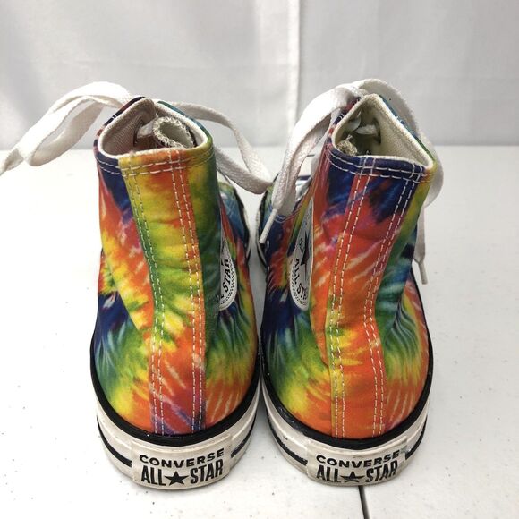 Converse Chuck Taylor All Star Shoes Womens 8.5 Tie Dye High Top Canvas Rainbow - Picture 4 of 12